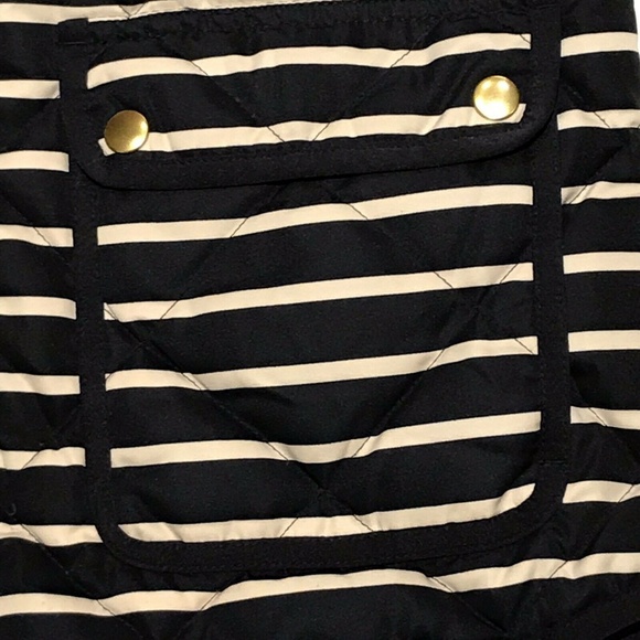 J. CREW Excursion Vest Womens XS Navy Striped Quilted - Picture 3 of 8